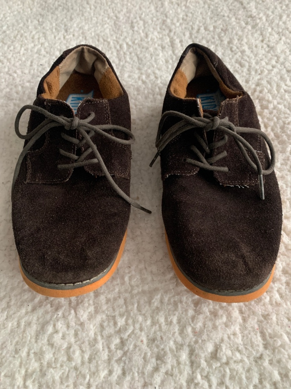 Suede boys dress shoes size 5 youth